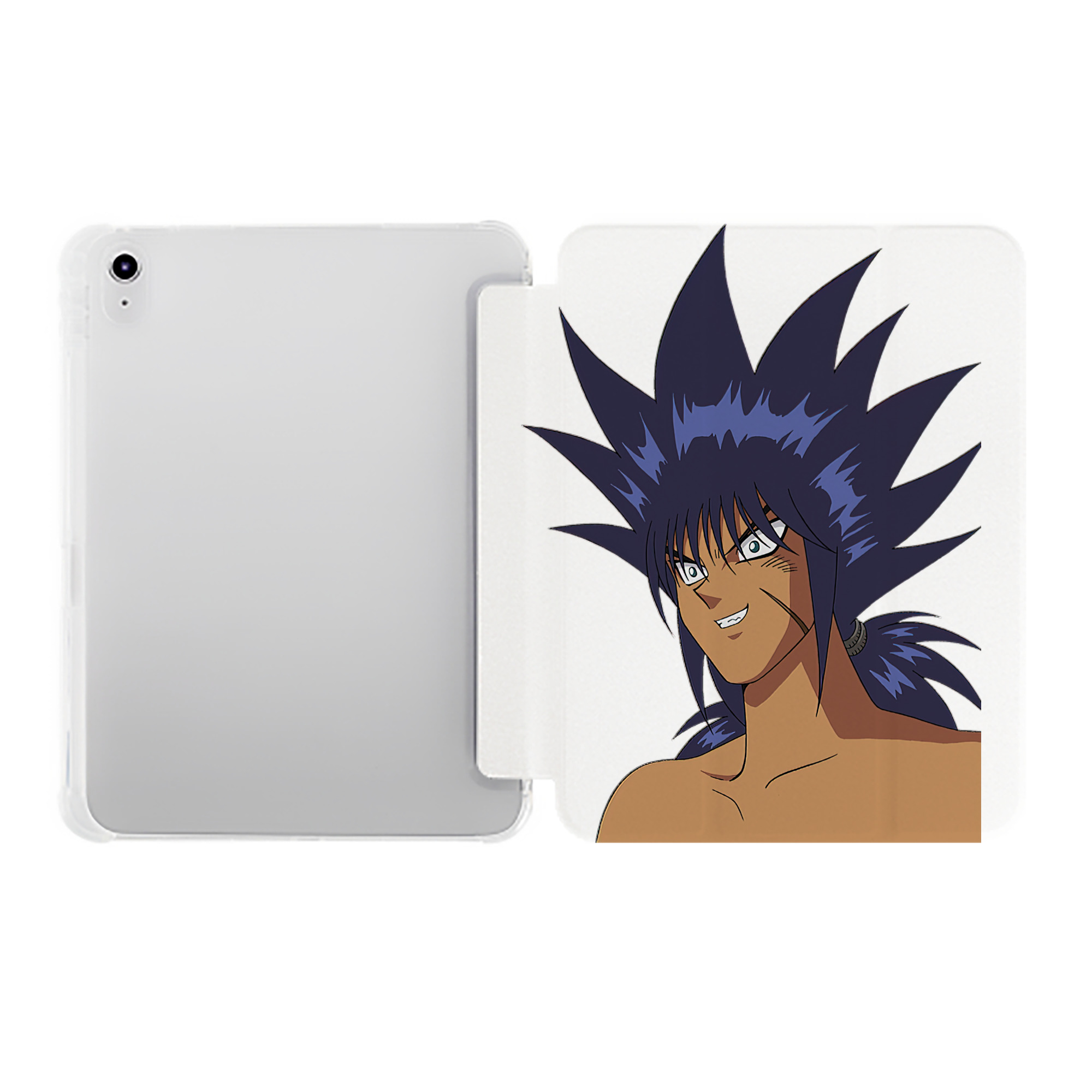 （画像用） 遊☆戯☆王 Yu-Gi-Oh! IPad ケース ペン収納付き 三つ折りスタンド PUレザー×シリコン 対応機種9.5/10.5/10.9インチ